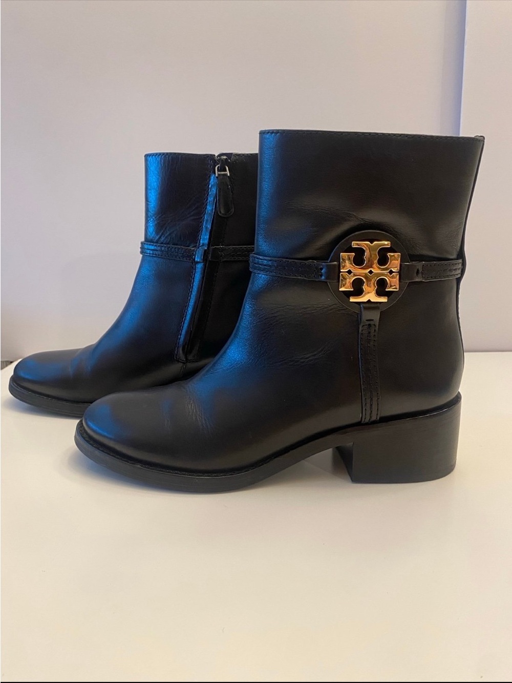 Tory Burch Black Leather Ankle Boots – Size 6.5